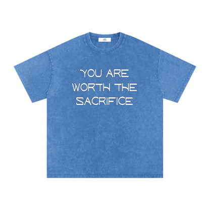 Snow Washed Oversized Cotton T-Shirt