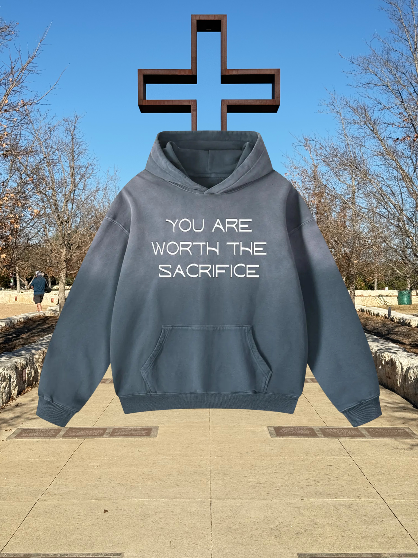 You Are Worth The Sacrifice Sunfade Oversized Hoodie