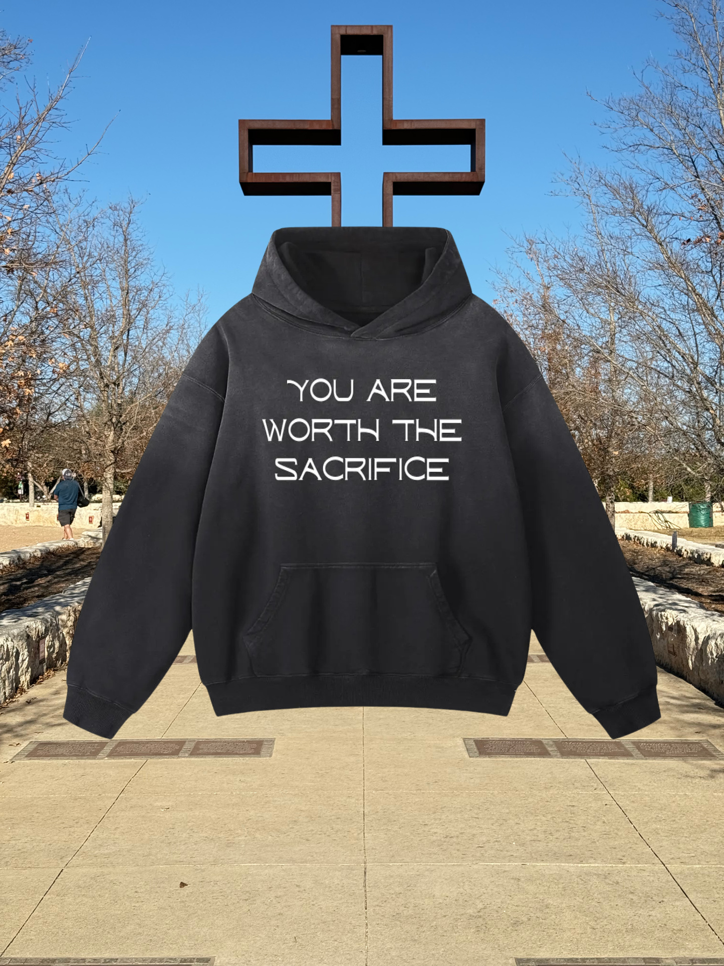 You Are Worth The Sacrifice Sunfade Oversized Hoodie