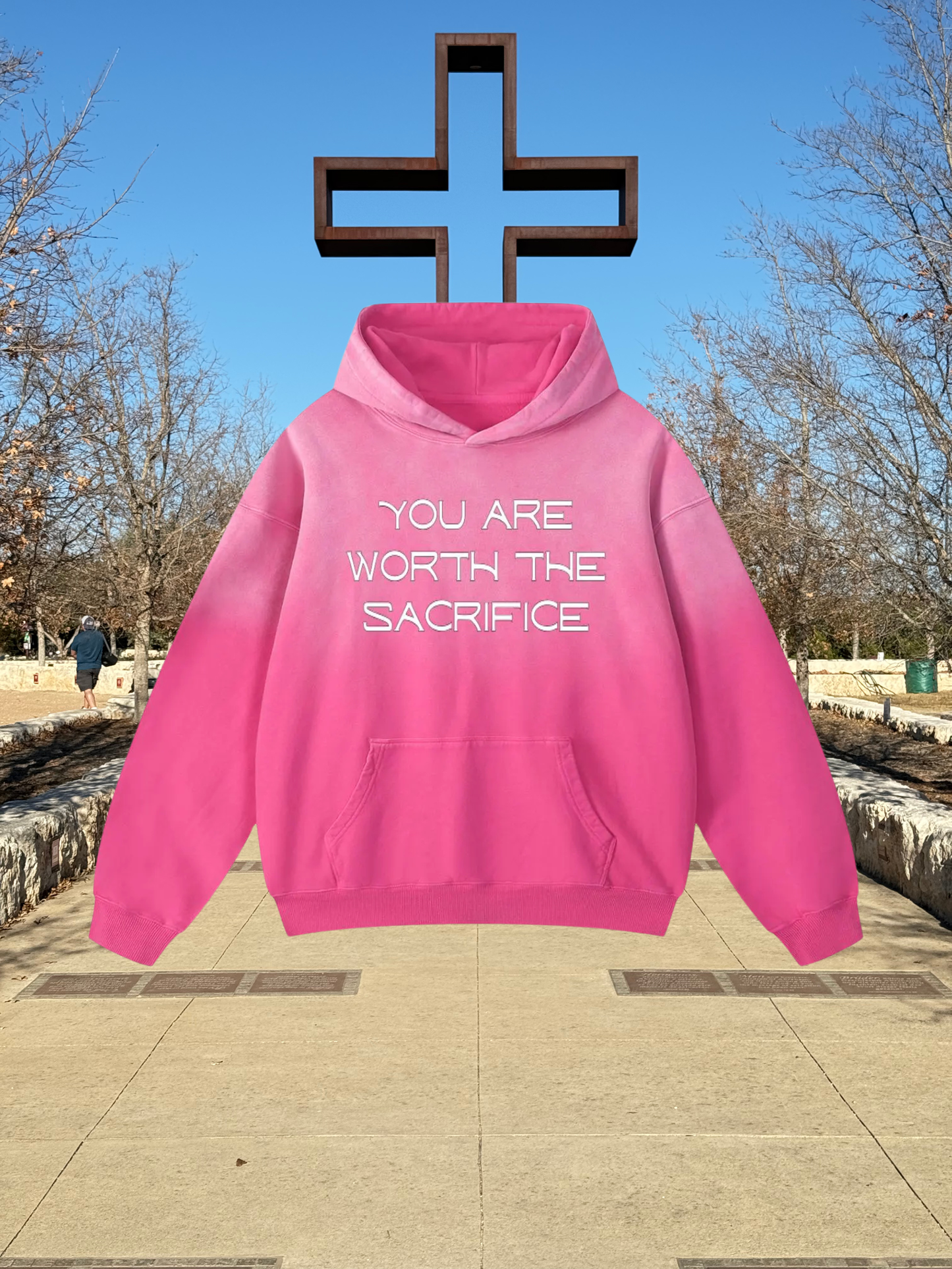 You Are Worth The Sacrifice Sunfade Oversized Hoodie
