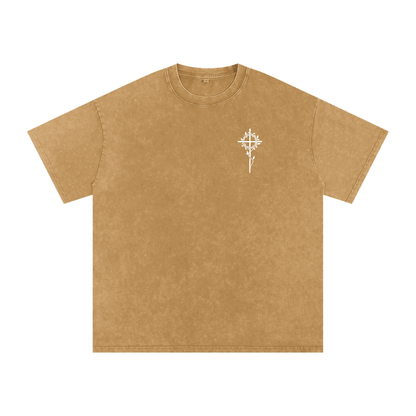 Snow Washed Oversized Cotton T-Shirt