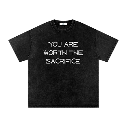 Snow Washed Oversized Cotton T-Shirt