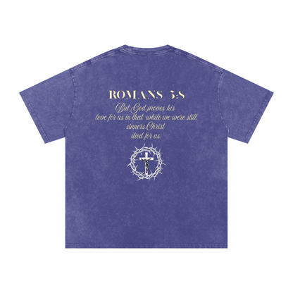 Snow Washed Oversized Cotton T-Shirt