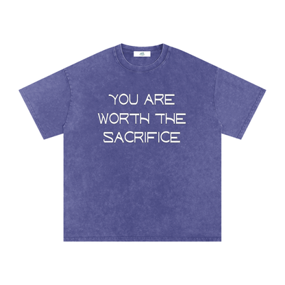Snow Washed Oversized Cotton T-Shirt