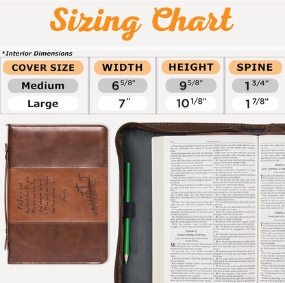 Christian Art Gifts Men or Women's Classic Bible Cover Gospel John 3:16, Brown Faux Leather