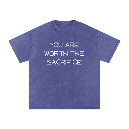 Snow Washed Oversized Cotton T-Shirt