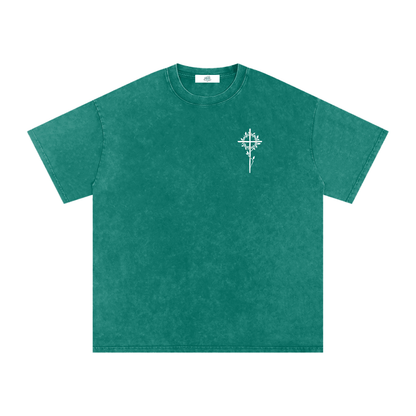 Snow Washed Oversized Cotton T-Shirt